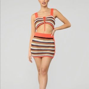 FashionNova crochet knit set